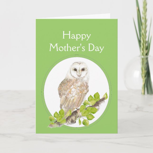 Tarjeta Día de la Madre que te ama, Lechuza Cute (Anverso)