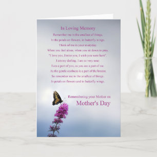 Tarjeta Día de la Madre recordando tu poema espiritual de