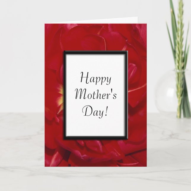 Tarjeta Día de la Madre Red Fancy Tulips (Anverso)