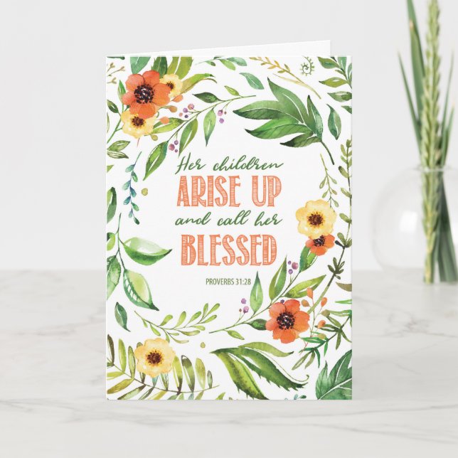 Tarjeta Día de la madre religiosa de niños mayores (Anverso)