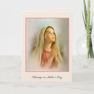 Tarjeta Día de la Madre religioso Bendita Virgen María