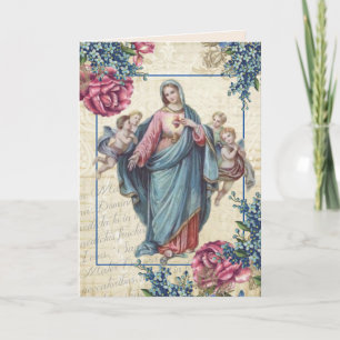 Tarjeta Día de la Madre religioso Bendita Virgen María Ang