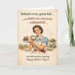 Tarjeta Día de la Madre Retro