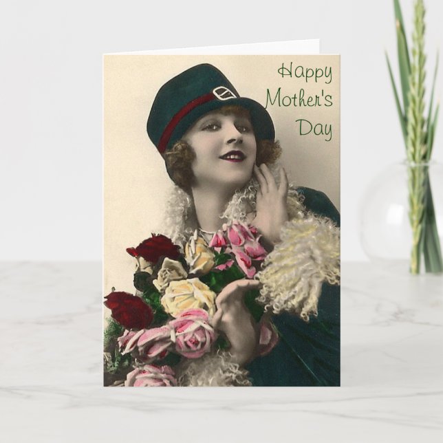 Tarjeta Día de la madre retro (Anverso)