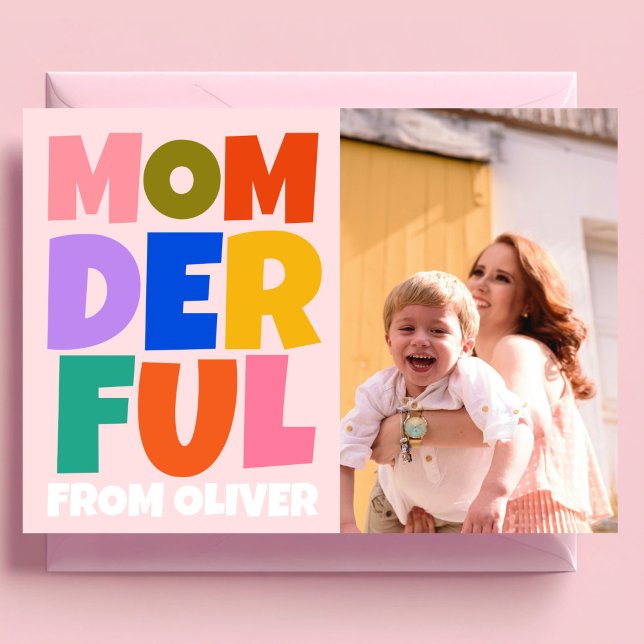 Tarjeta Día de la Madre retro colorido (Subido por el creador)