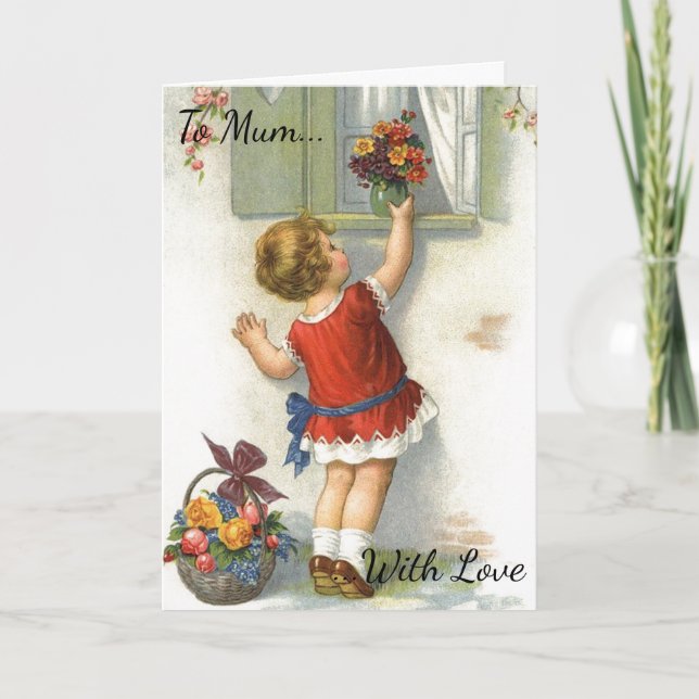 Tarjeta Día de la Madre Retro/Vintage (Anverso)