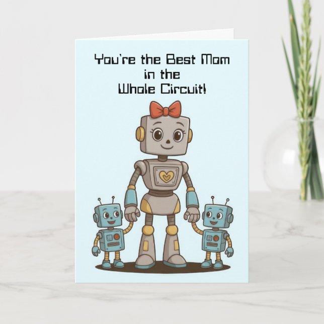 Tarjeta Día de la Madre Robot (Anverso)
