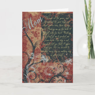 Tarjeta Día de la Madre Rojo Flor Dulce