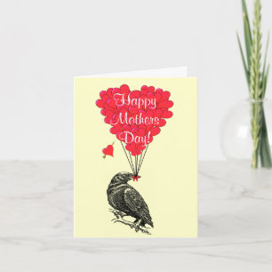 Tarjeta Día de la Madre romántico del cuervo