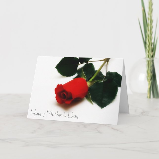 Tarjeta Día de la Madre Rosa Roja (Anverso)