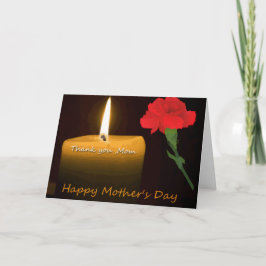 Tarjeta Día de la Madre Rosa Roja y Vela 