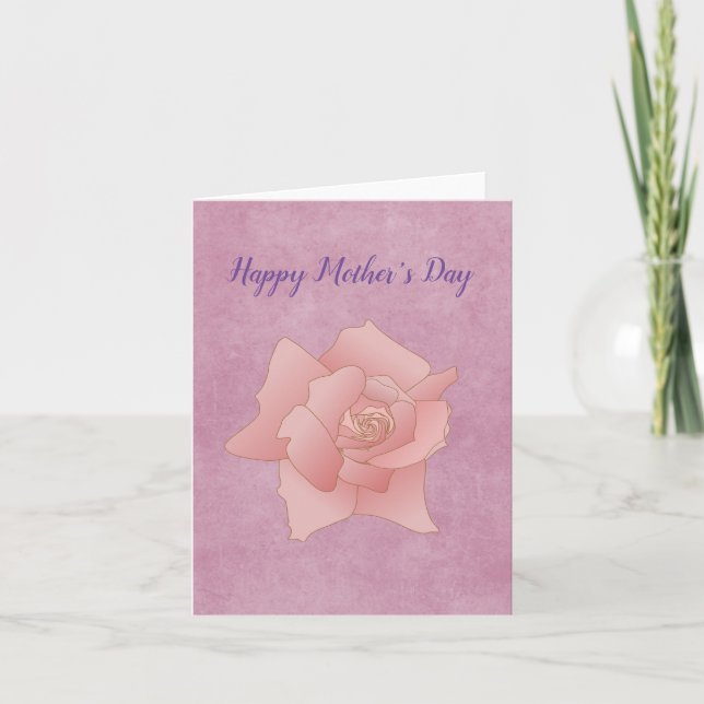 Tarjeta Día de la Madre Rosa Rosa (Anverso)