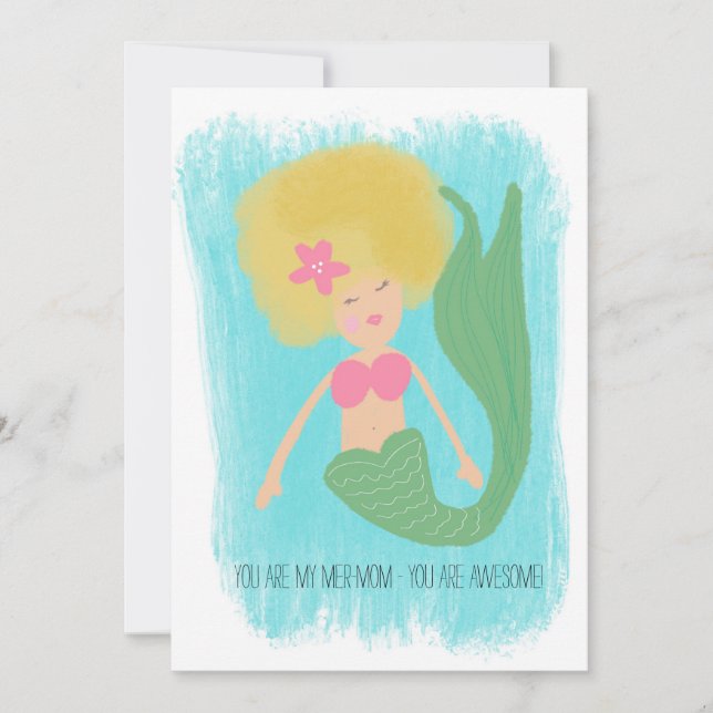 Tarjeta Día de la Madre Sirena Disco 90s Mamá (Anverso)