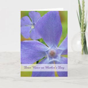 Tarjeta Día de la Madre Sobrina con Vinca en Flor