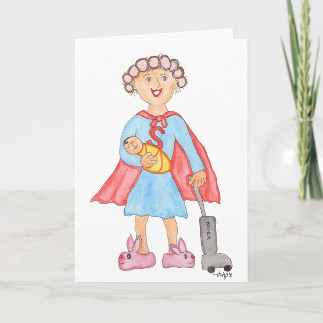 Tarjeta Día de la Madre Super Mamá (Anverso)