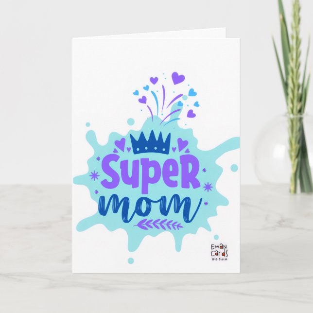 Tarjeta Día de la Madre - Super Mamá (Anverso)