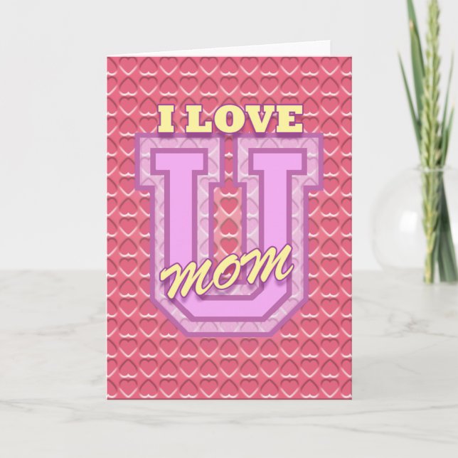 Tarjeta Día de la Madre: Te amo, mamá (Anverso)