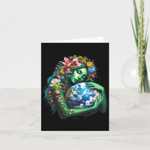 Tarjeta Día de la Madre Tierra Verde: Gaia salve a nuestra