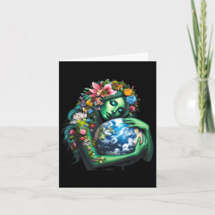 Tarjeta Día de la Madre Tierra Verde: Gaia salve a nuestra