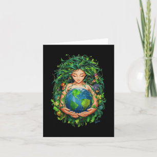 Tarjeta Día de la Madre Tierra Verde: Gaia salve a nuestra