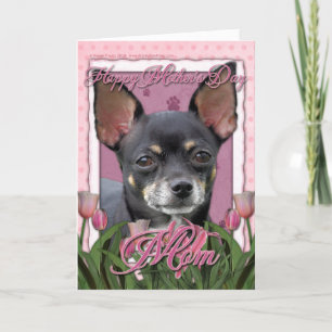 Tarjeta Día de la Madre - tulipanes rosados - chihuahua -