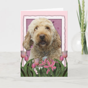 Tarjeta Día de la Madre - Tulipanes rosados - Golden Doodl