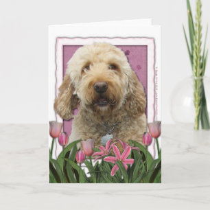 Tarjeta Día de la Madre - tulipanes rosados - GoldenDoodle