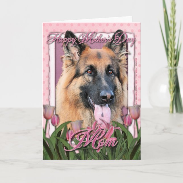 Tarjeta Día de la Madre - Tulipanes rosados - Posibilidad  (Anverso)