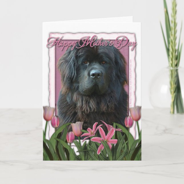 Tarjeta Día de la Madre - tulipanes rosados - Terranova (Anverso)