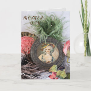Tarjeta Día de la Madre Victoriana, la vieja dama de moda