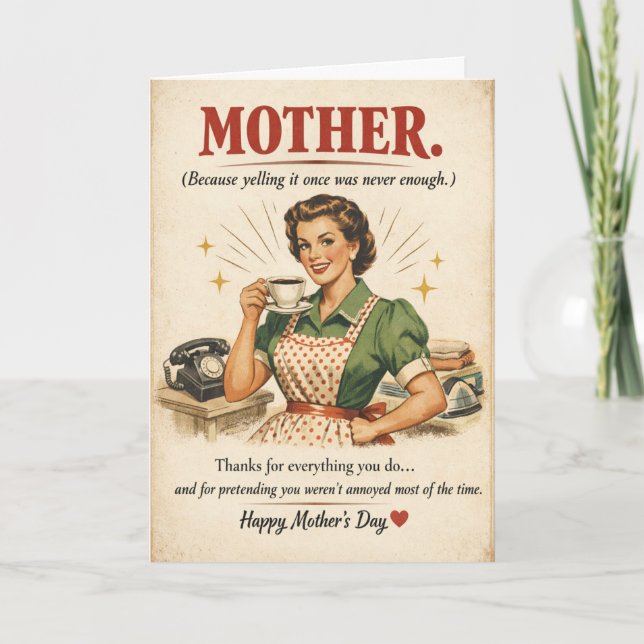 Tarjeta Día de la Madre vintage (Anverso)