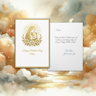Tarjeta Día de la Madre Virgen del Tono Oro