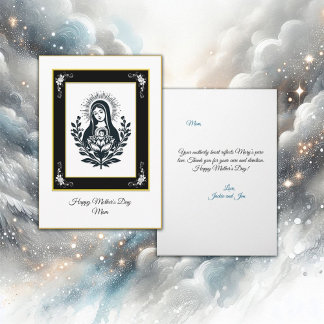 Tarjeta Día de la Madre Virgen Negra Básica