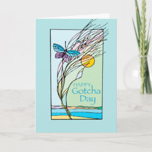Tarjeta Día de la Mariposa y el Sol, Adopción, Turquesa
