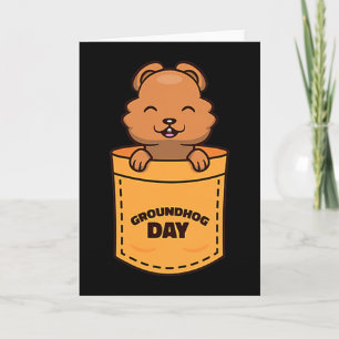 Tarjeta Día de la marmota 2023 Meme de bolsillo Divertido