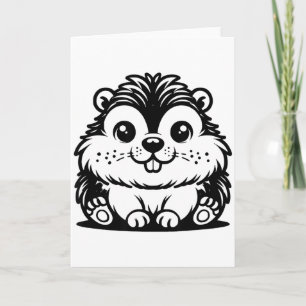 Tarjeta Día de la marmota 2024 Feliz marmota divertida hom