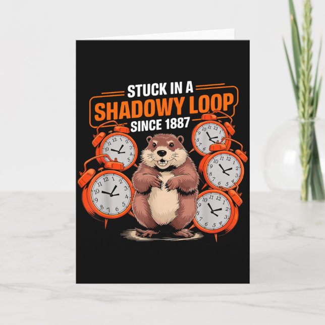 Tarjeta Día de la Marmota Chiste Sombra Sarcasmo Divertido (Anverso)