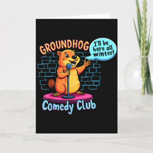 Tarjeta Día de la Marmota Comedia Stand-up Clima Sarcasmo