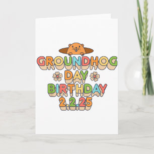 Tarjeta Día de la Marmota Cumpleaños Niño Niña Hombres Muj