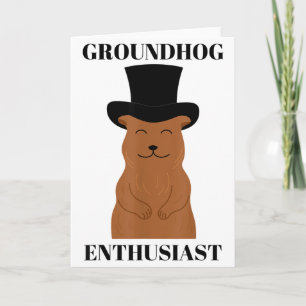 Tarjeta Día de la marmota divertida sombra invierno primav