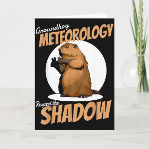 Tarjeta Día de la marmota divertido roedor respeta la somb