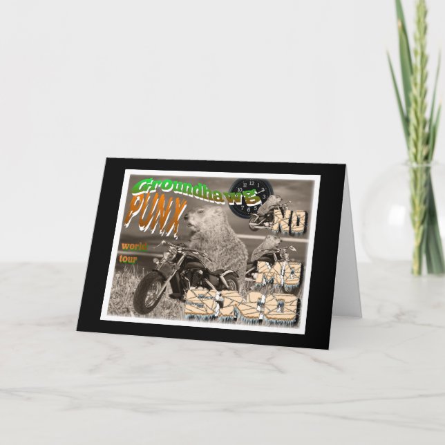 Tarjeta Día de la marmota feliz de Groundhawg PUNX (Anverso)