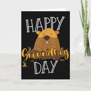Tarjeta Día de la marmota Feliz Día de la marmota