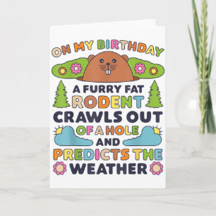 Tarjeta Día de la Marmota Fiesta de Cumpleaños Divertido R