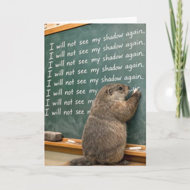 Tarjeta Día de la Marmota Humor de Cumpleaños (Anverso)
