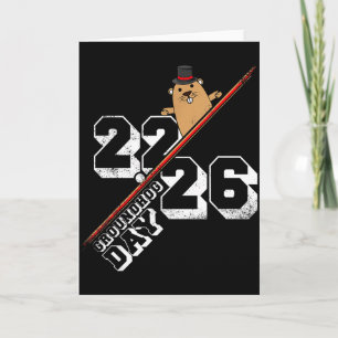 Tarjeta Día de la Marmota Lindo de Punxsy Phils 2 de febre