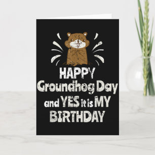 Tarjeta Día de la Marmota Llega 2 de Febrero Uni Adulto Ni