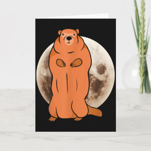Tarjeta Día de la marmota Luna llena Marmota _2