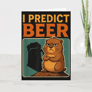 Tarjeta Día de la marmota Predigo cerveza Gruñón Humo de m