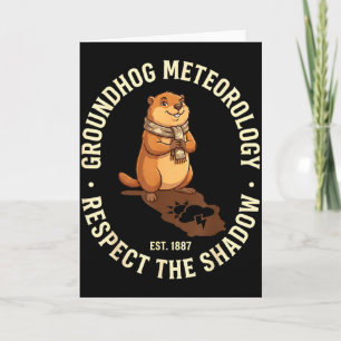 Tarjeta Día de la marmota Respeto a la sombra Meteorología